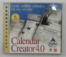 VTG 1996 SoftKey Multimedia Calendar Creator 4.0 CD-ROM Windows 95 3.1 CCF8CE-FI picture