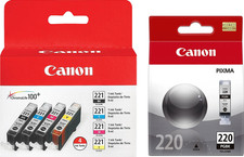 New Genuine Canon PGI-220 CLI-221 Black Color 5PK Ink Cartridges picture