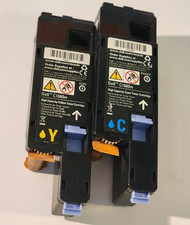 Dell DWGCP  V53FG Lot of 2 Hi Capacity Cyan Yellow Genuine New Sealed C1660W picture