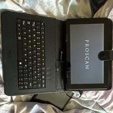 PROSCAN Tablet Black Touchscreen Built-In Keyboard Folio Case Portable Device picture