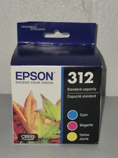 Genuine Epson 312 Standard Capacity Ink Cartridges 3 Color Exp 10/2028 picture