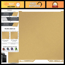 Textured PEI Print Bed 355x346mm Double-Sided Flexible Magnetic Platform for 3D picture