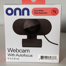 New Onn 2k 6' Webcam with Autofocus NIB HD 1440 P Resolution Microphone USB picture