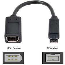1pc IEEE Cable 1394 6 Pin Female to 1394b 9 Pin Male Firewire 400 to 800 Adapter picture