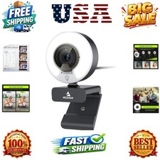 N960E 1080P 60FPS Webcam with Light, Software Included, Fast AutoFocus, Built... picture