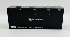 KCEVE 3x3 Triple Monitor KVM Switch 8K DisplayPort HDMI USB 3.0 KC-KVM303DH picture