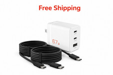 BUNDLE 67W PD 3.0 GaN USB-C/A Charger & QTY-2 Fast Charging USB-C Magnetic Cable picture