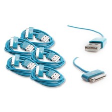 5X 10FT 30-PIN USB DATA POWER CHARGER AQUA CABLE DOCK CONNECTOR IPHONE IPOD IPAD picture