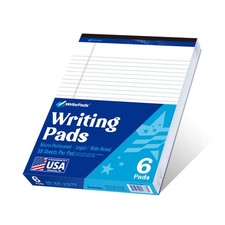 Legal Note Pads 8.5 x11 Wide Ruled 50 Sheets White 6 Pack KSU-8331 Writing Paper picture