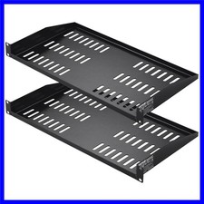 2PCS 1U Server Rack Shelf, Universal Vented Rack Mount Cantilever Tray for 19... picture