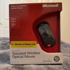 NEW SEALED Vintage MICROSOFT Wireless Optical Mouse Model 1025 / 1026 Black picture