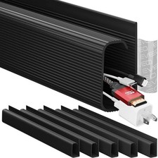 EVEO J Channel Cable Raceway - Black - 6x16