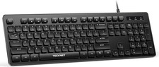 TECKNET Wired Keyboard,Silent USB Keyboard for Office,Spill-Resistant,Slim Full- picture