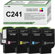 C241 Toner Cartridge Set for Lexmark C241XK0 C241XC0 C241XM0 C241XY0 Printers picture