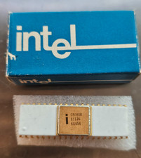 NEW RARE VINTAGE CERAMIC GOLD IC INTEL MCS C8080B CPU C8080 EARLY PACKAGE ES BOX picture