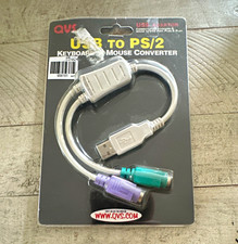 QVS USB-A Male to Dual PS/2 Female Adapter 1:2 Color-Coded USB-PS2YB picture