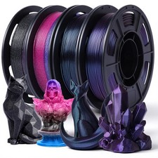 QFOUR Glitter PLA 3D Printer Filament for Beginners, 4 x 250g, Chameleon | 3D... picture