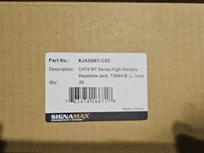 Light IVORY  Cat6 Jack - Box of 20 - Signamax KJ458MT-C6C  MT Series Keystone  picture