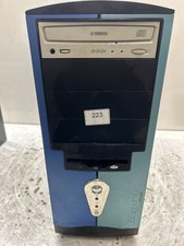 Retro Black and Blue Desktop Computer Case picture