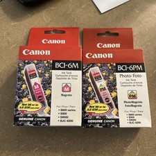 NEW GENUINE - CANON BCI-6PM PHOTO MAGENTA Ink Cartridge - 4710A003 - Lot Of 2 picture