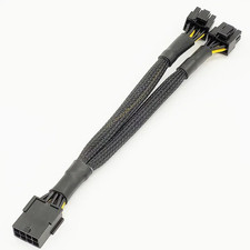 20Cm Braided Y-Splitter GPU Adapter Cable Pcie 8 Pin Female to Dual 2X8 Pin(6+2) picture