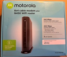 Motorola 8x4 Cable Modem (343Mbps) Plus N450 WiFi Router  Xfinity certified NIB picture