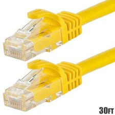 30ft Cat6 UTP Network Ethernet Internet Cable FLEXboot Wire Yellow 550MHz LAN picture