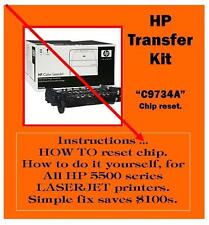 HP 5500 series Laserjet Printer TRANSFER Kit How to RESET don't replace C9734A picture