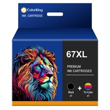 67XL High Quality Ink Cartridge Replacement for HP ENVY 6010e 6020e DeskJet 1255 picture