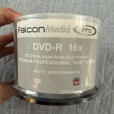 Falcon Media DVD-R Inkjet White Printable 16x Premium Professional AAA Grade 50 picture