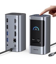 RayCue 15 in 1 Laptop Docking Station 3 Monitors, Triple 8K Display 3 HDMI 6 USB picture