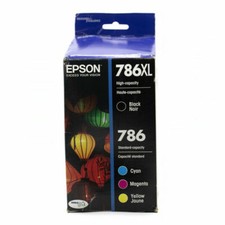 Genuine Epson High Capacity 786XL Black & 786 Standard Color Ink Cartridges picture