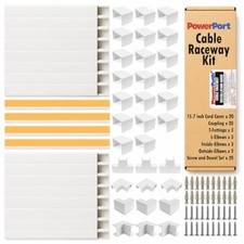 315 in Paintable PVC Cable Raceway Kit with 32 Connectors, 20 Pack picture