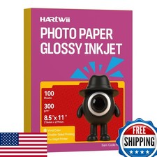HARTWII 100 Sheets 300Gsm Double-Sided Glossy Photo Paper Cardstock 8.5x11 80lbs picture