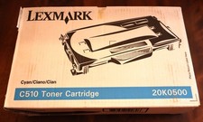 NEW IN SEALED PACKAGE OEM LEXMARK C510 CYAN TONER CARTRIDGE 20K0500 picture