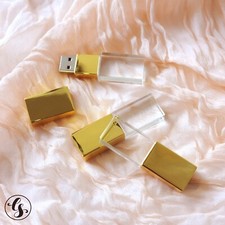 Custom Wedding Glass USB Flash Pen Drive Memory Stick with Box Photography logo picture