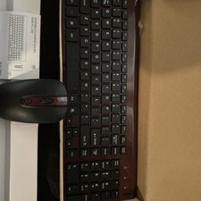 Cimetech Wireless Keyboard And Mouse Black And Maroon  picture