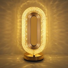 Bedside Table Lamp for Bedroom, 3 Way Dimmable Touch Lamp, Gold A Gold + Clear picture