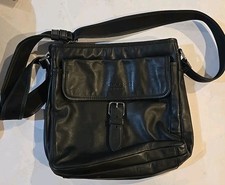 COACH MESSENGER BAG BLACK LEATHER CROSSBODY 1990S EUC picture
