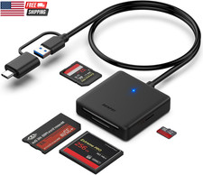Memory Card Reader,  4In1 USB 3.0 and USB-C to SD Micro SD MS CF Card Reader Ada picture