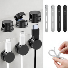 10 Pack Rotatable Cable Clips & Silicone Cable Straps Set picture
