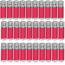 Red USB 2.0 30PCS 4GB Metal USB Flash Drive Memory Stick External Drive PenDrive picture