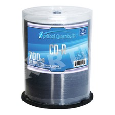 100 Optical Quantum 52x 80 min 700 MB CD-R White Thermal HUB Printable OQCD52WTP picture