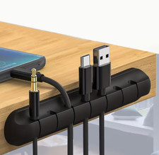 Desk Cable Organizer 7 Slots No more Messy cords, strong Adhesive Wire Holder picture