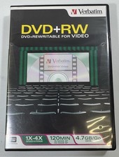 Lot of 3 Verbatim DVD+RW ReWritable for Video 4.7GB 120 Min 1X-4X Slim Cases picture