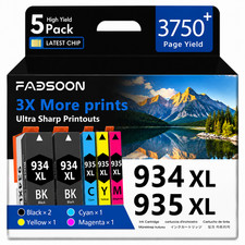 934XL 935XL 5PK Ink Cartridges for OfficeJet Pro 6230 6830 6835 6812 6820 6220 picture