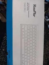 Vssoplor Wireless Keyboard &Mouse Set 2.4GHz Rechargeable Compact Quiet Open Box picture