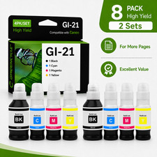 GREENCYCLE 2x4PK GI-21 Ink Bottle Set Compatible with Canon G3260 G3290 G4280 picture