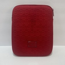 MICHAEL KORS red EMBOSSED LOGO NEOPRENE IPAD TABLET ELECTRONICS CASE COVER  picture