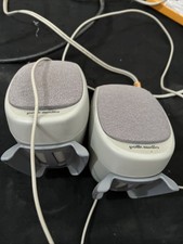 Polk audio left and right wired PC computer speakers desktop stereo set picture